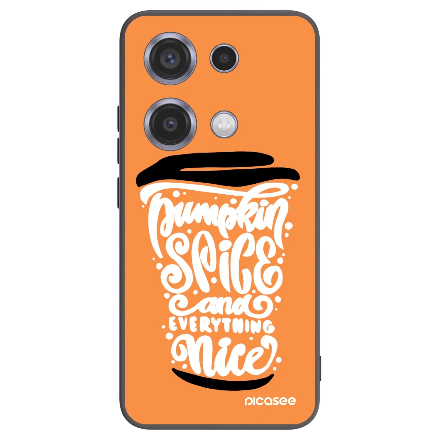 Picasee silikonowe czarne etui na Xiaomi Redmi Note 14S - Pumpkin coffee