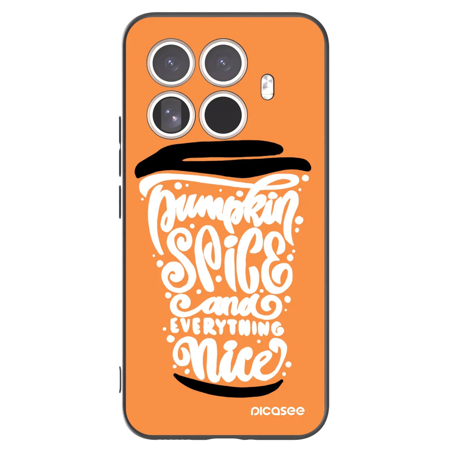 Picasee silikonowe czarne etui na Xiaomi 15T Pro - Pumpkin coffee