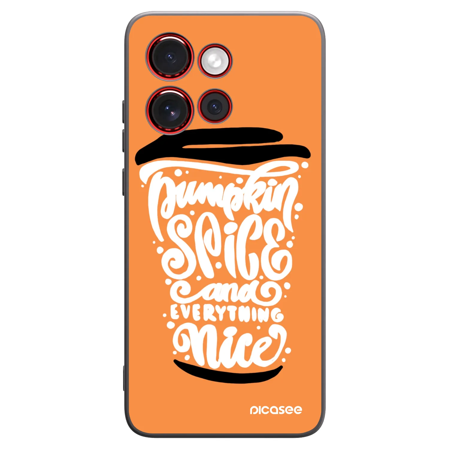 Picasee silikonowe czarne etui na Motorola Edge 60 Neo 5G - Pumpkin coffee