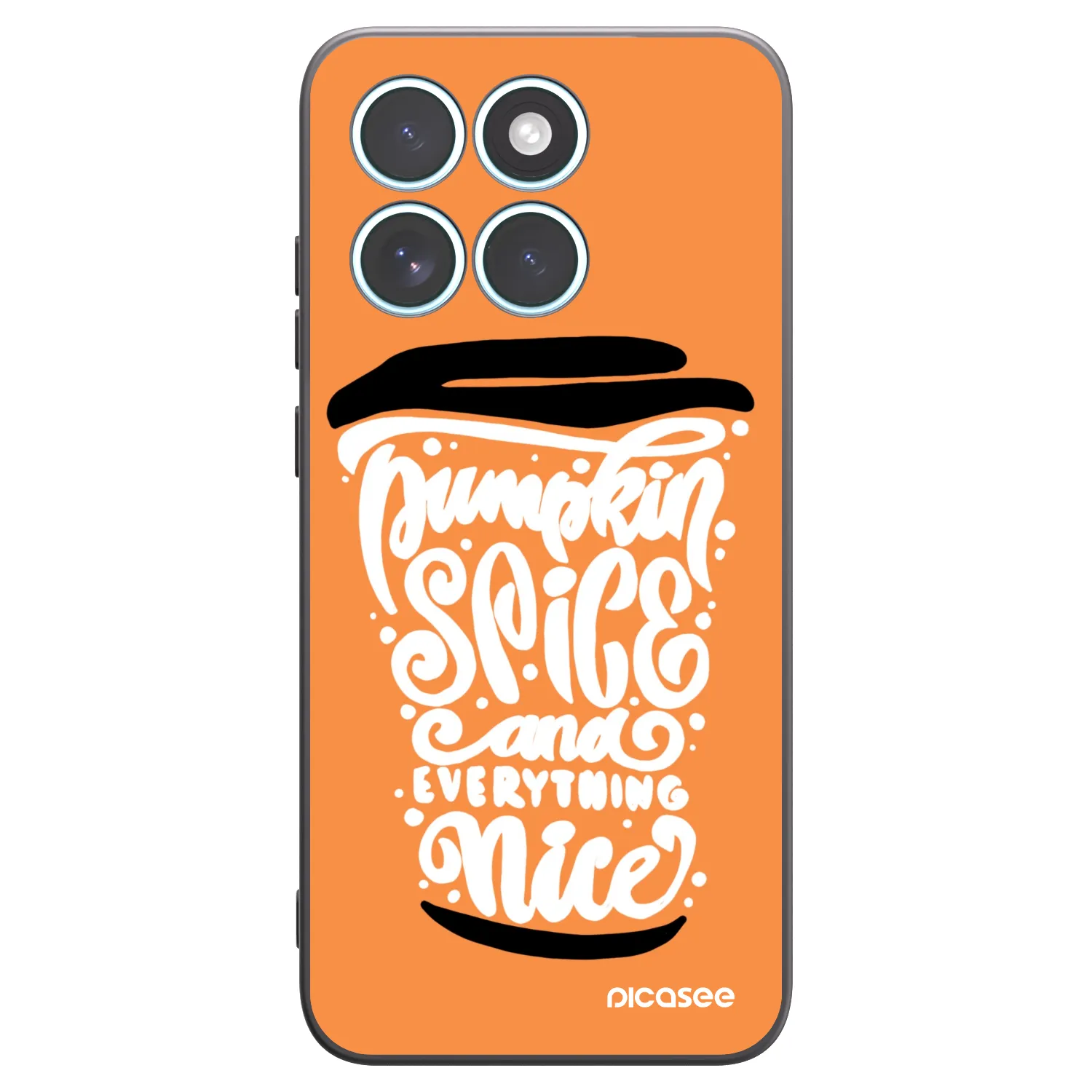 Picasee silikonowe czarne etui na Motorola Edge 70 Fusion - Pumpkin coffee