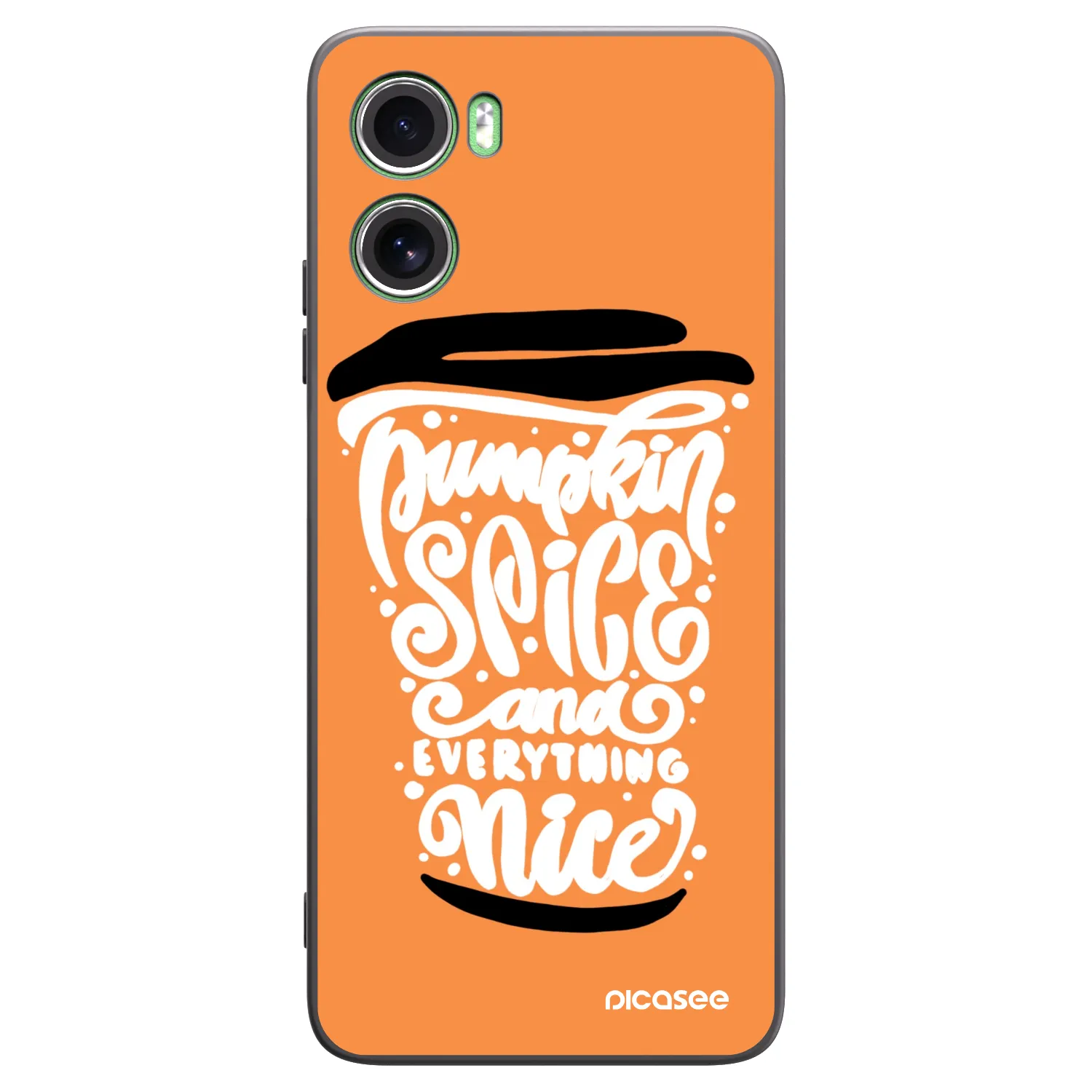 Picasee silikonowe czarne etui na Motorola Moto G06 - Pumpkin coffee