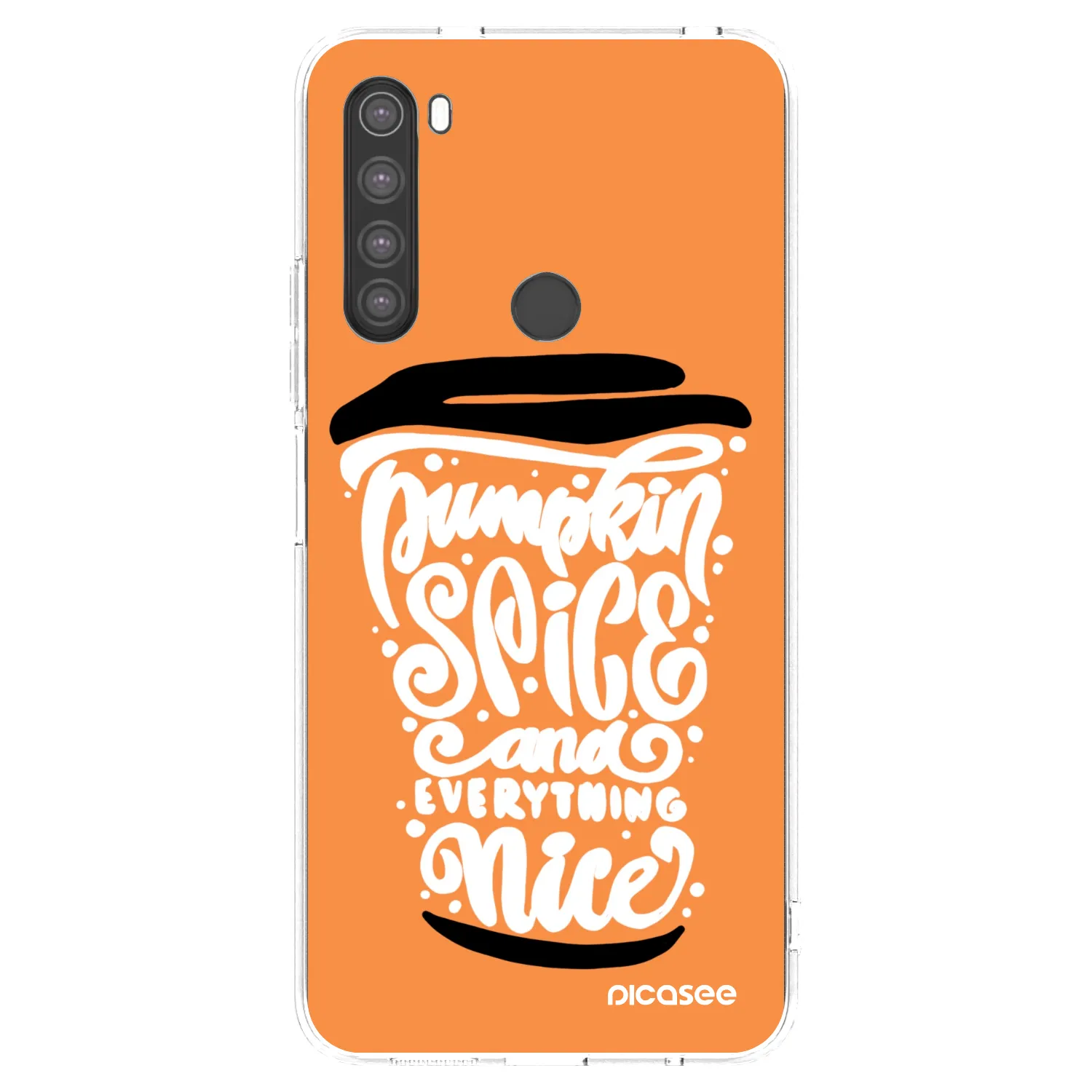 Picasee silikonowe przeźroczyste etui na Xiaomi Redmi Note 8 - Pumpkin coffee
