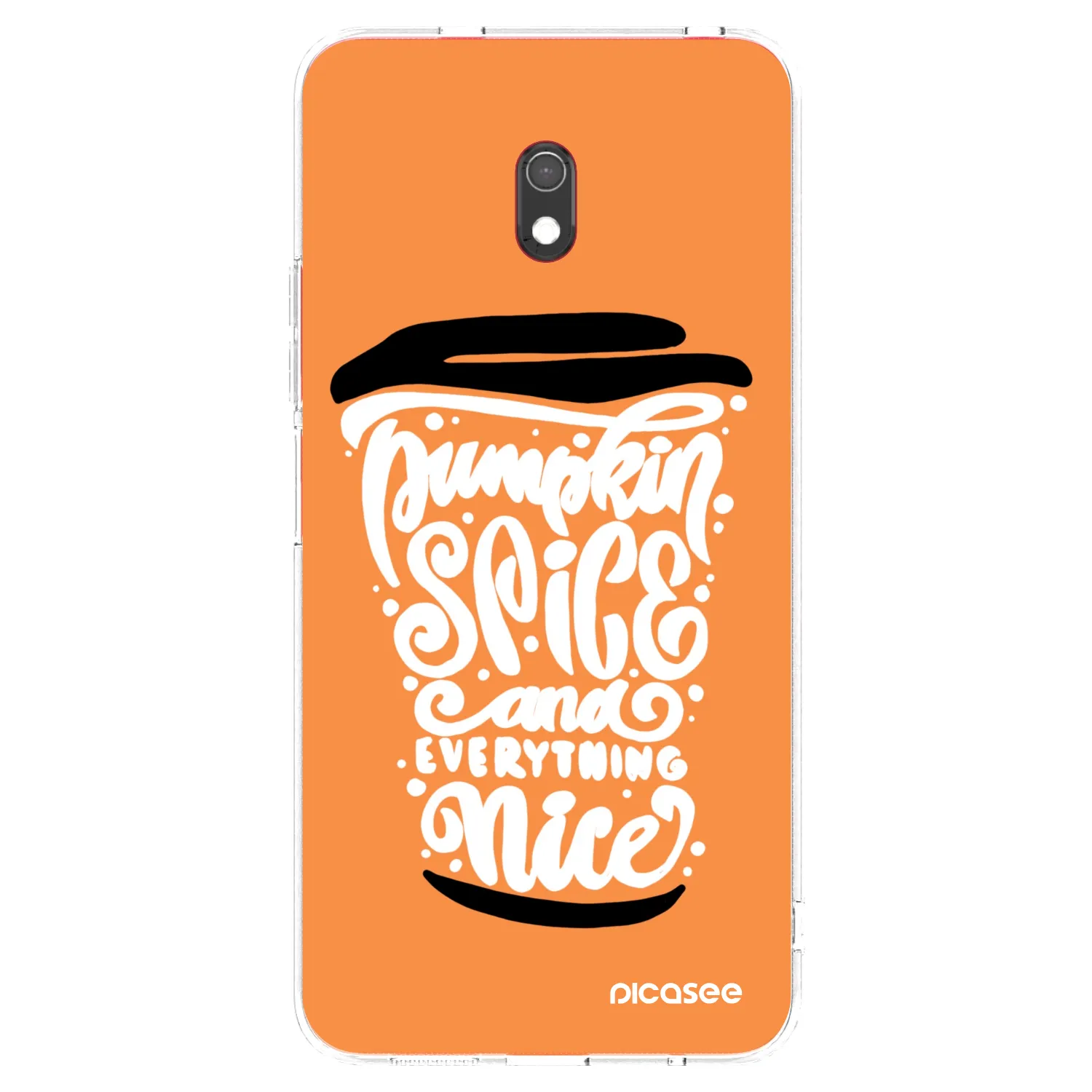 Picasee silikonowe przeźroczyste etui na Xiaomi Redmi 8A - Pumpkin coffee