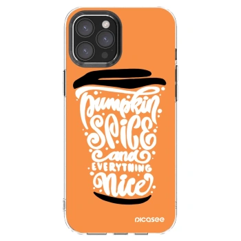 Picasee silikonowe przeźroczyste etui na Apple iPhone 12 Pro Max - Pumpkin coffee