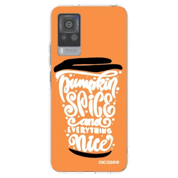Picasee silikonowe przeźroczyste etui na Vivo X60 Pro 5G - Pumpkin coffee