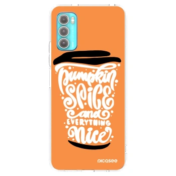 Picasee silikonowe przeźroczyste etui na Motorola Moto G60 - Pumpkin coffee