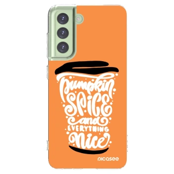 Picasee silikonowe przeźroczyste etui na Samsung Galaxy S21 FE 5G - Pumpkin coffee