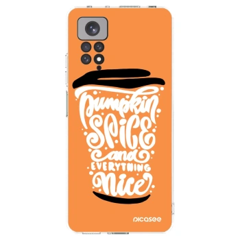 Picasee silikonowe przeźroczyste etui na Xiaomi Redmi Note 11 - Pumpkin coffee