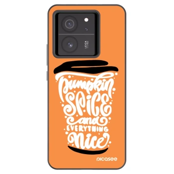 Picasee silikonowe czarne etui na Xiaomi 13T Pro - Pumpkin coffee