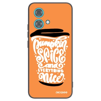 Picasee silikonowe czarne etui na Motorola Edge 40 Neo - Pumpkin coffee