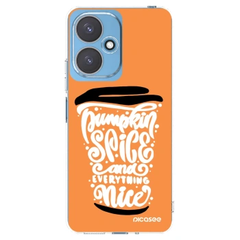 Picasee silikonowe przeźroczyste etui na Xiaomi Redmi 13C 5G - Pumpkin coffee