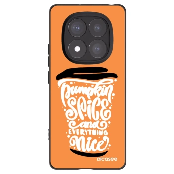 Picasee silikonowe czarne etui na Xiaomi Redmi Note 14 Pro+ 5G - Pumpkin coffee