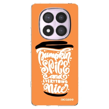 Picasee silikonowe przeźroczyste etui na Xiaomi Redmi Note 14 Pro 5G - Pumpkin coffee