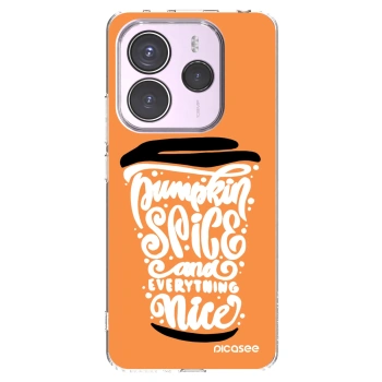 Picasee silikonowe przeźroczyste etui na Xiaomi Redmi Note 14 5G - Pumpkin coffee