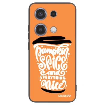 Picasee silikonowe czarne etui na Xiaomi Redmi Note 14S - Pumpkin coffee
