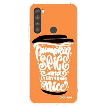 Picasee silikonowe przeźroczyste etui na Xiaomi Redmi Note 8 - Pumpkin coffee