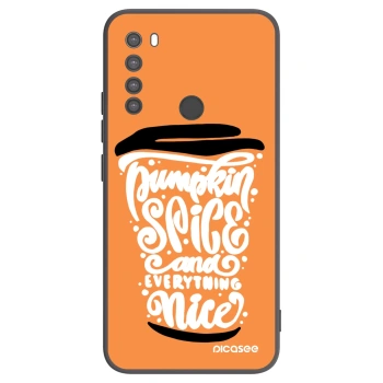 Picasee silikonowe czarne etui na Xiaomi Redmi Note 8 - Pumpkin coffee