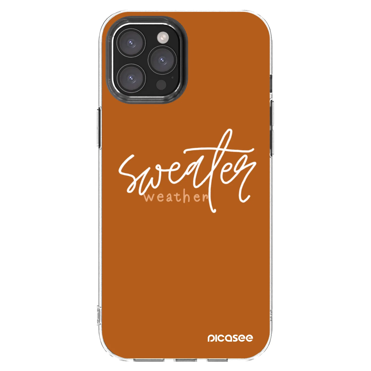Picasee silikonowe przeźroczyste etui na Apple iPhone 12 Pro Max - Sweater weather