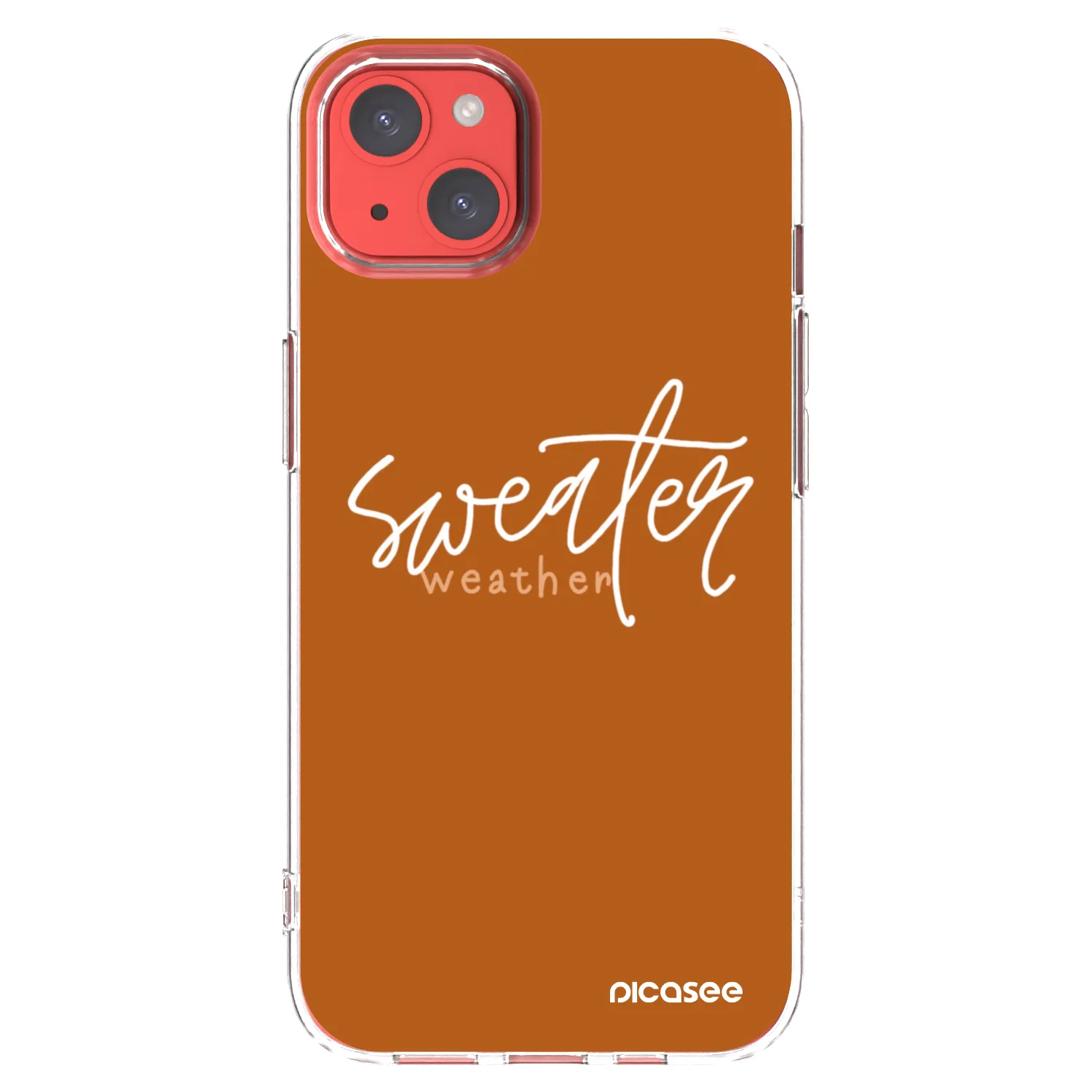 Picasee silikonowe przeźroczyste etui na Apple iPhone 13 - Sweater weather