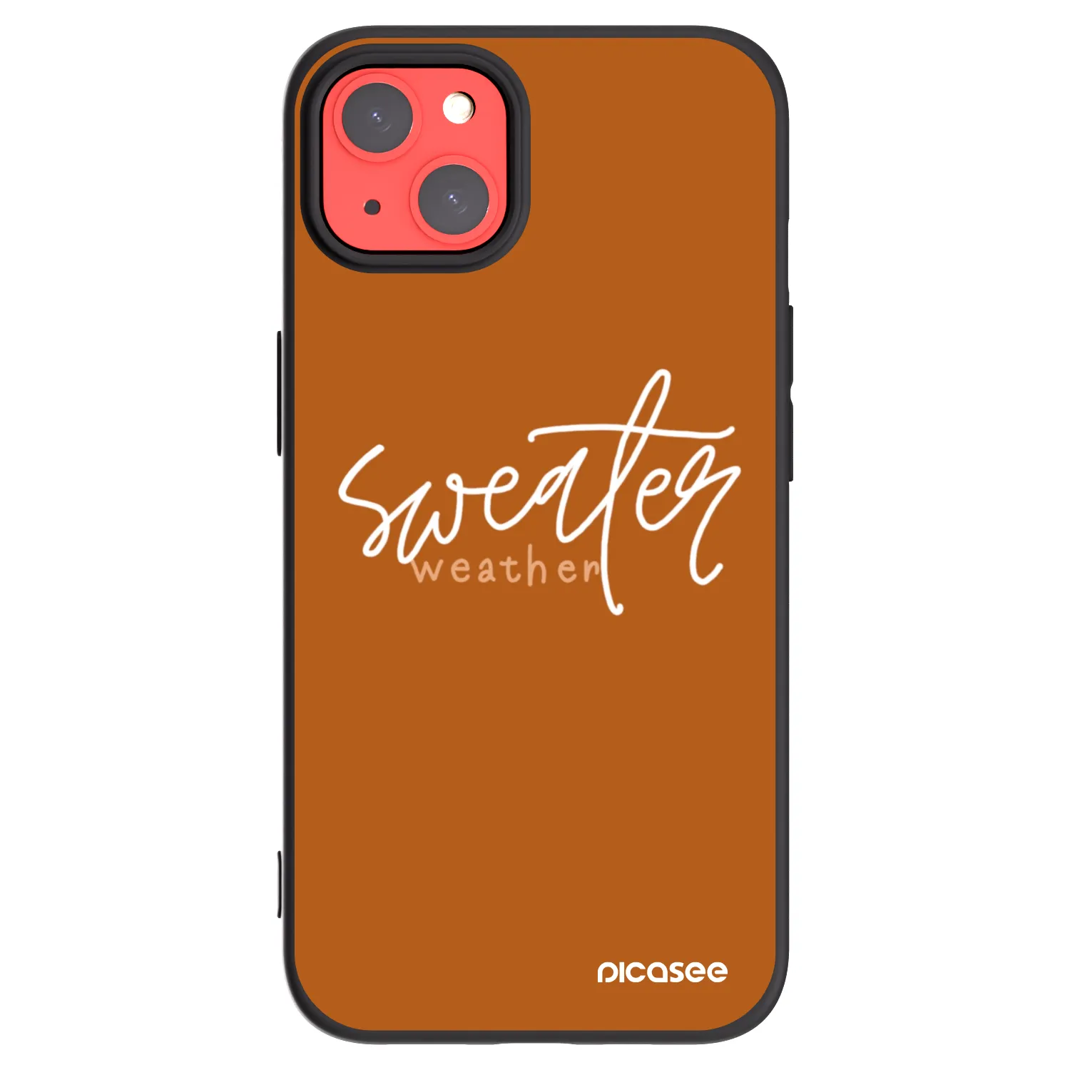 Picasee silikonowe czarne etui na Apple iPhone 13 - Sweater weather