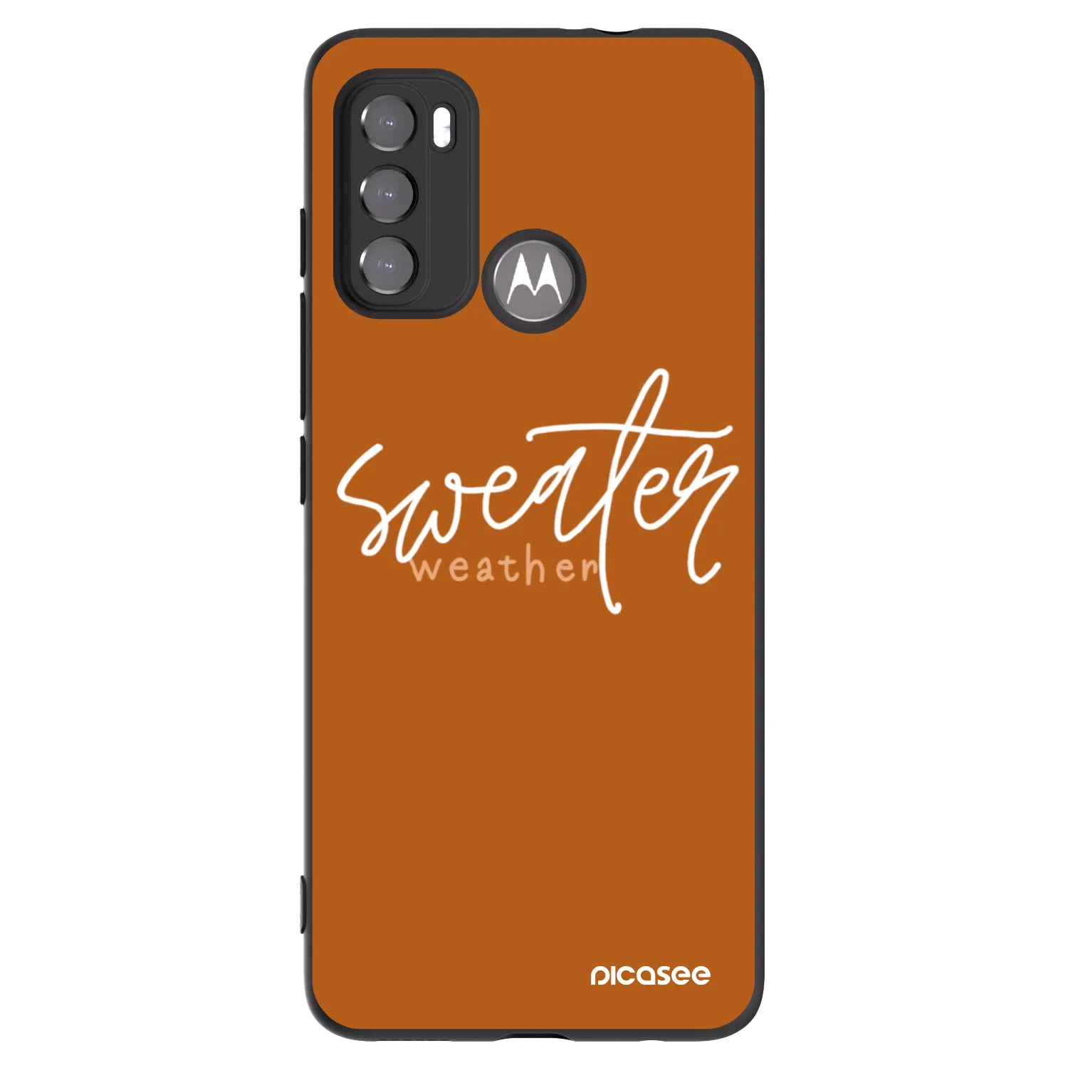 Picasee silikonowe czarne etui na Motorola Moto G60 - Sweater weather
