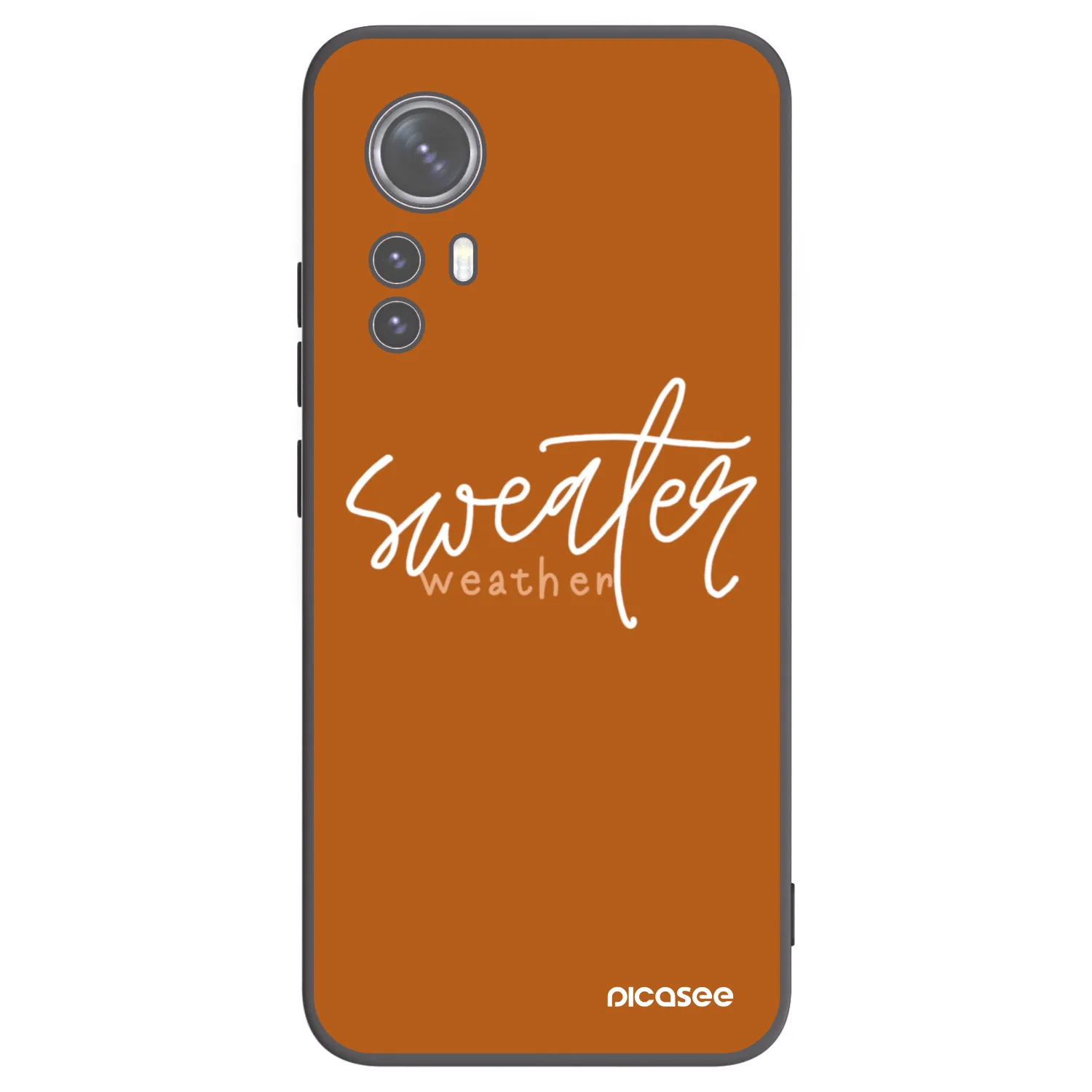 Picasee silikonowe czarne etui na Xiaomi 12 - Sweater weather