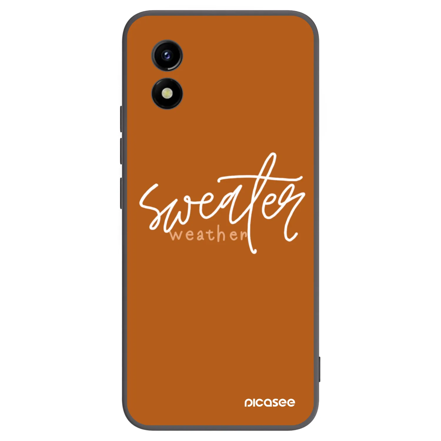 Picasee silikonowe czarne etui na Vivo Y01 - Sweater weather