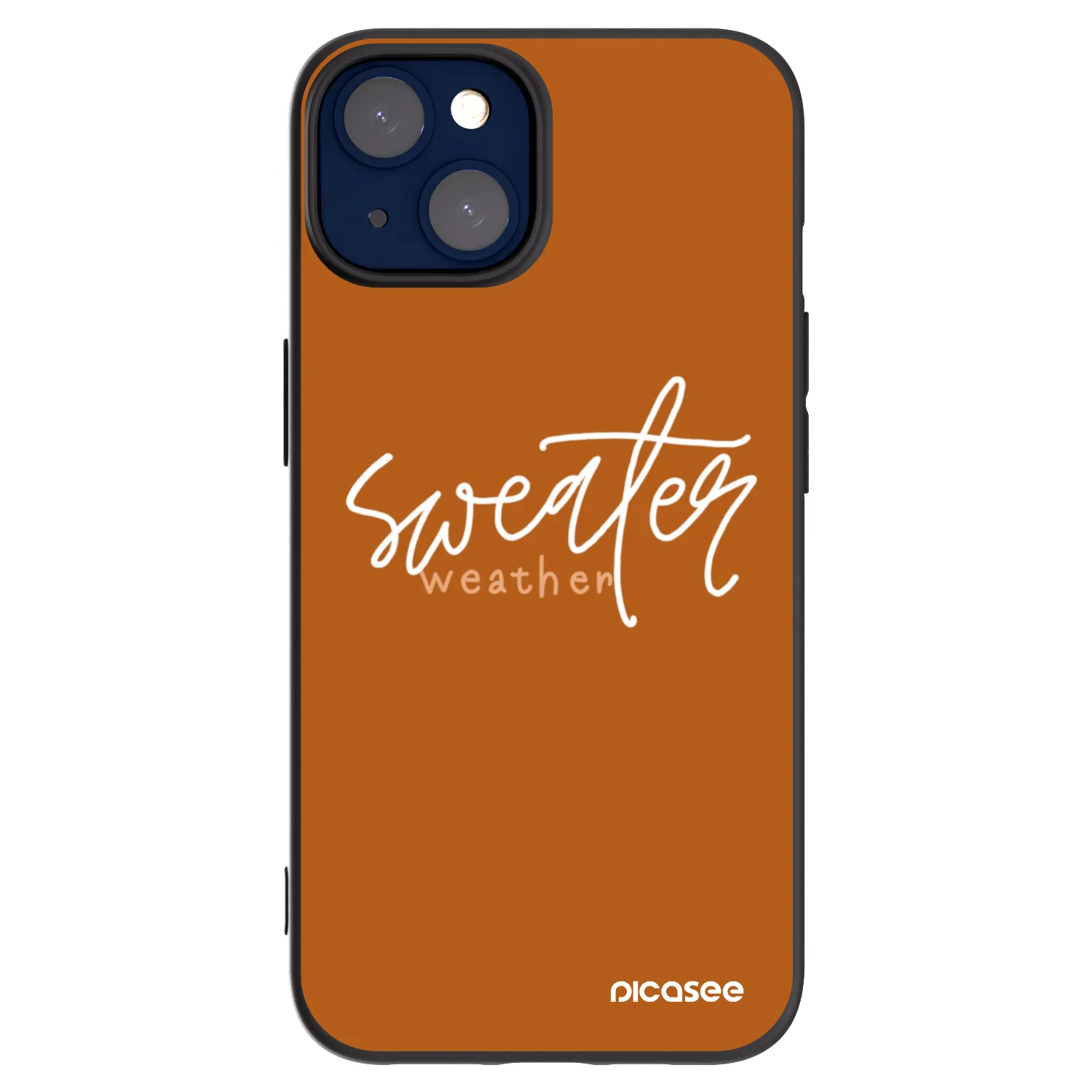 Picasee silikonowe czarne etui na Apple iPhone 14 - Sweater weather