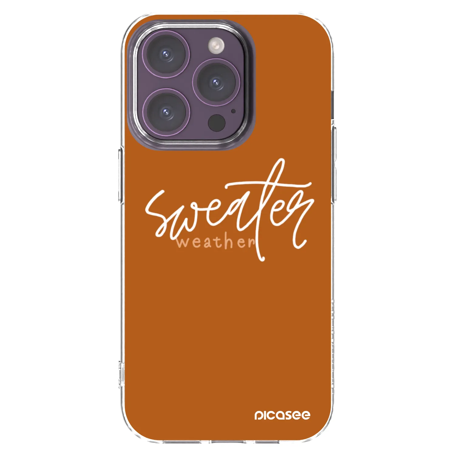 Picasee silikonowe przeźroczyste etui na Apple iPhone 14 Pro - Sweater weather