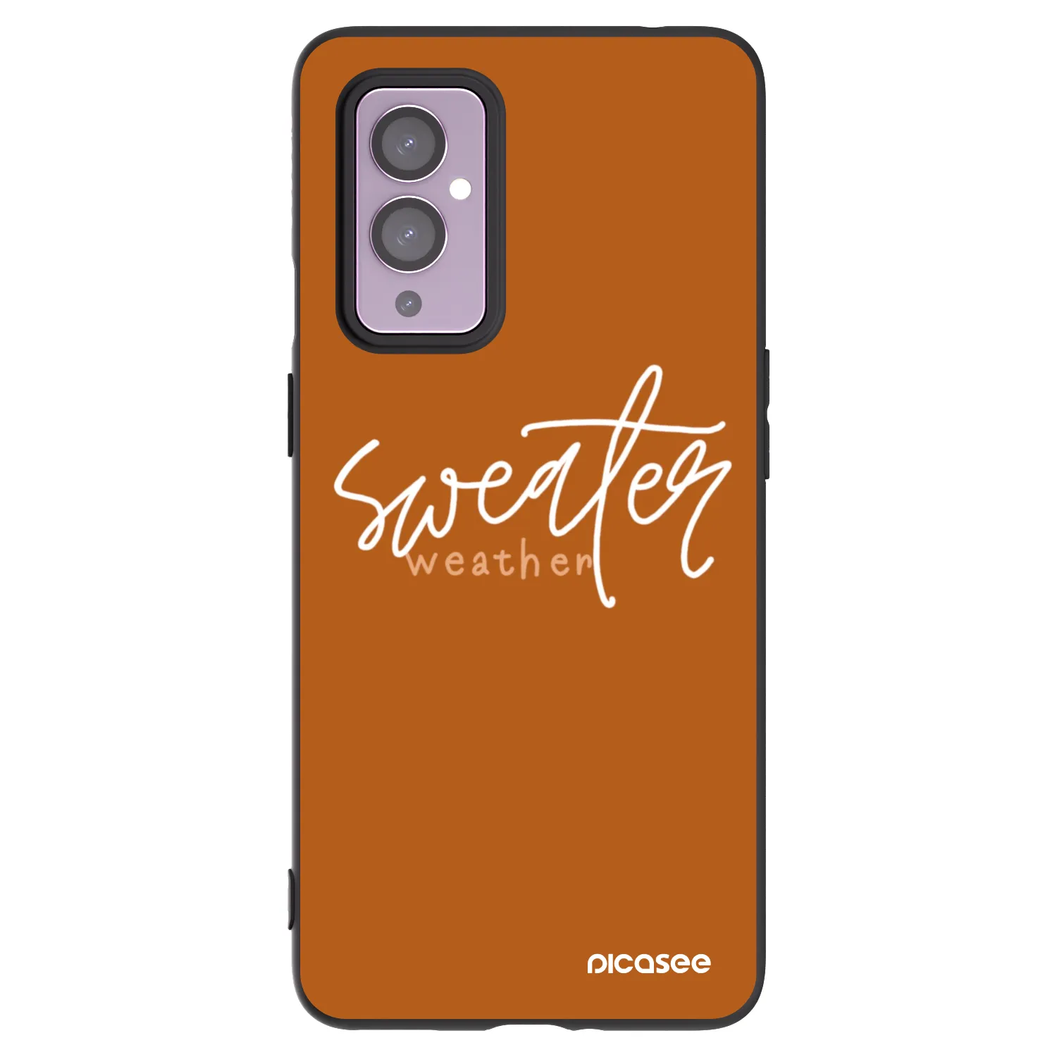Picasee silikonowe czarne etui na OnePlus 9 - Sweater weather