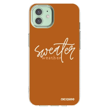 Picasee silikonowe przeźroczyste etui na Apple iPhone 12 - Sweater weather