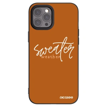 Picasee silikonowe czarne etui na Apple iPhone 12 Pro Max - Sweater weather