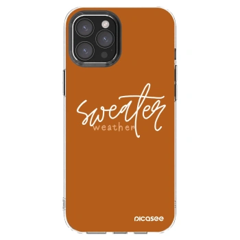Picasee silikonowe przeźroczyste etui na Apple iPhone 12 Pro Max - Sweater weather