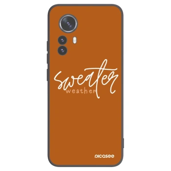 Picasee silikonowe czarne etui na Xiaomi 12 Pro - Sweater weather