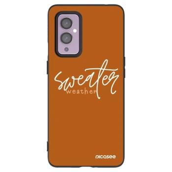 Picasee silikonowe czarne etui na OnePlus 9 - Sweater weather