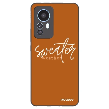 Picasee silikonowe czarne etui na Xiaomi 12T - Sweater weather