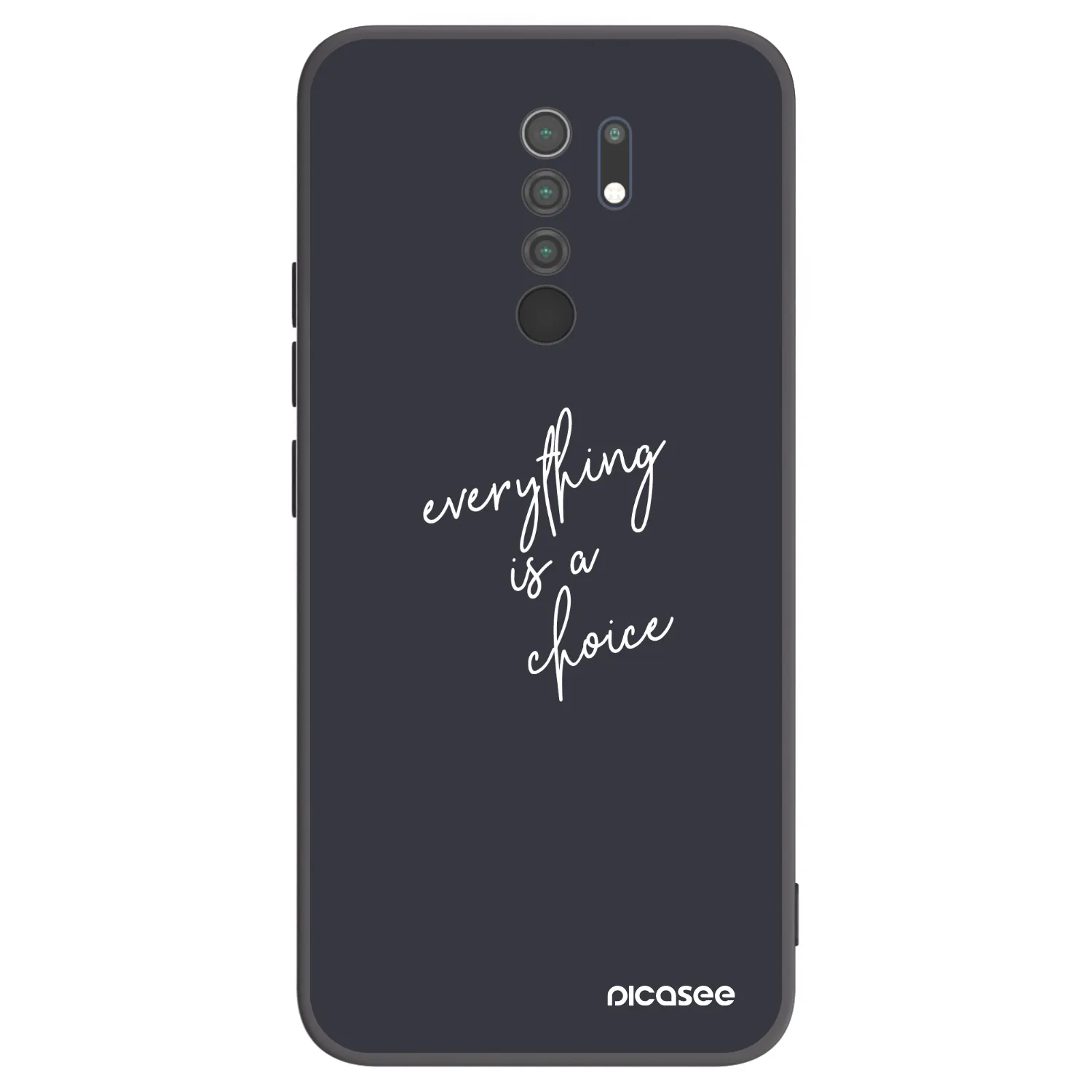 Picasee silikonowe czarne etui na Xiaomi Redmi 9 - Everything is a choice