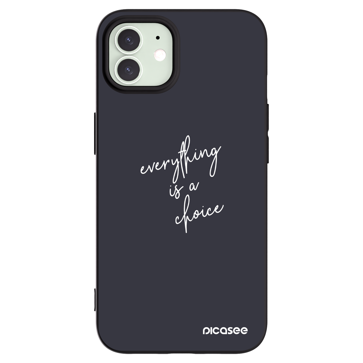 Picasee silikonowe czarne etui na Apple iPhone 12 - Everything is a choice
