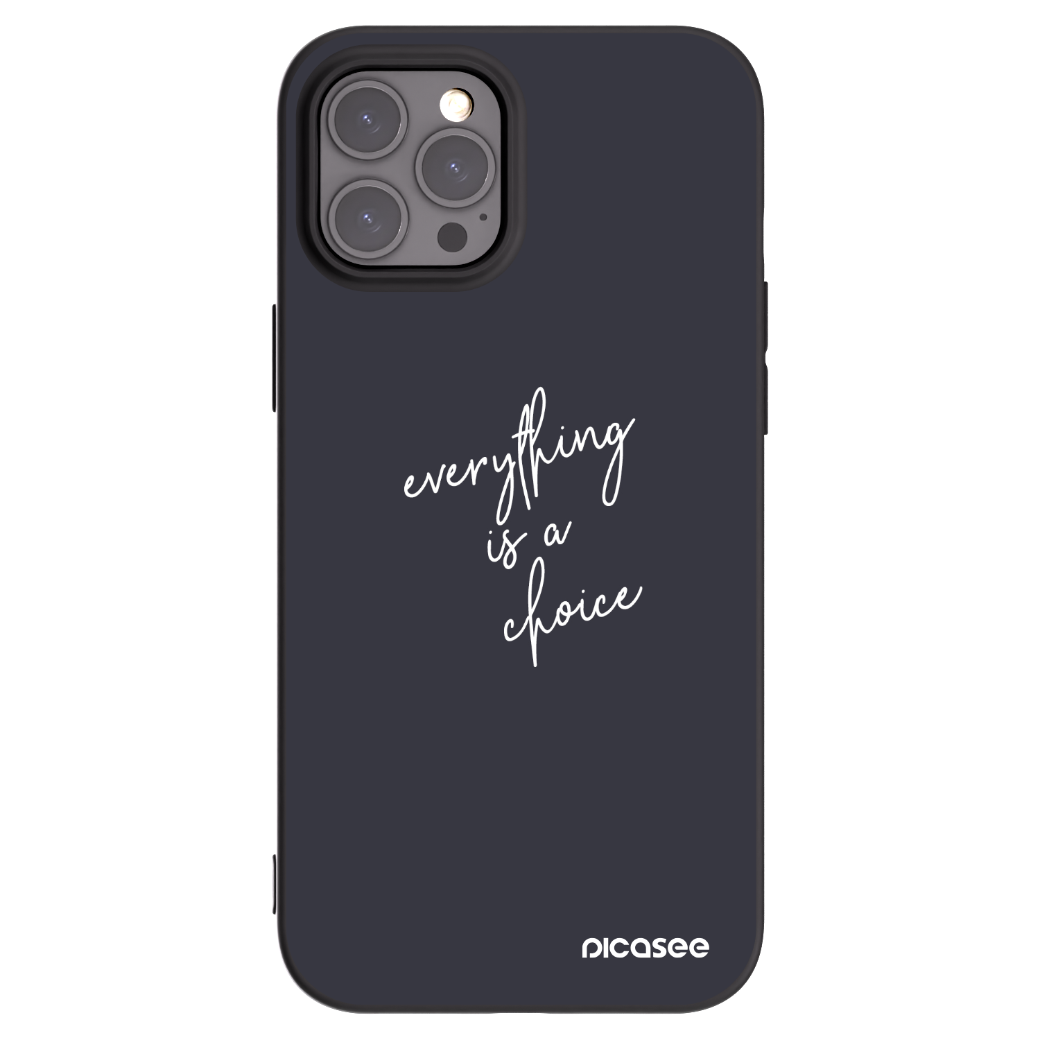 Picasee silikonowe czarne etui na Apple iPhone 12 Pro Max - Everything is a choice