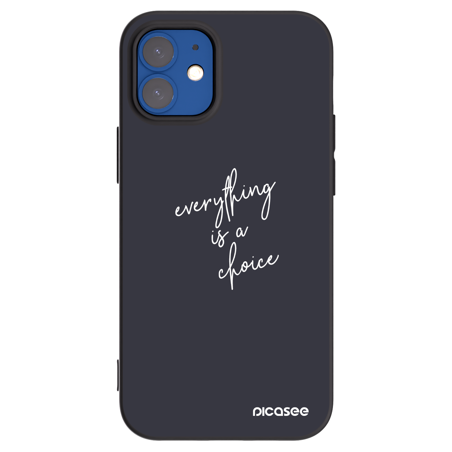 Picasee silikonowe czarne etui na Apple iPhone 12 mini - Everything is a choice