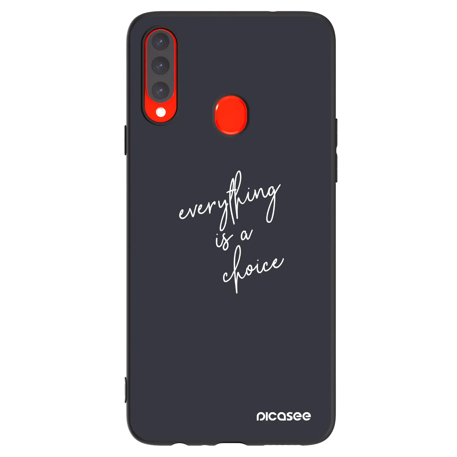 Picasee silikonowe czarne etui na Samsung Galaxy A20s - Everything is a choice