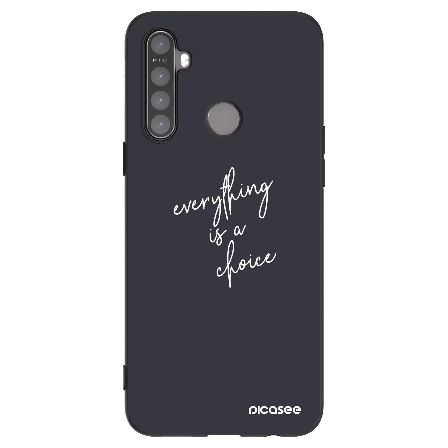 Picasee silikonowe czarne etui na Realme 5 - Everything is a choice