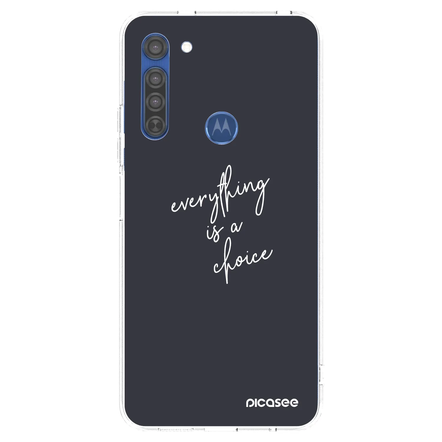 Picasee silikonowe przeźroczyste etui na Motorola Moto G8 - Everything is a choice