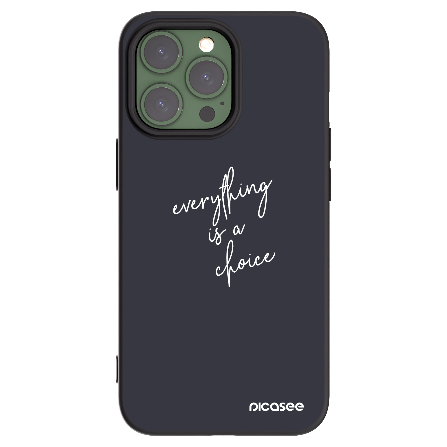 Picasee silikonowe czarne etui na Apple iPhone 13 Pro - Everything is a choice
