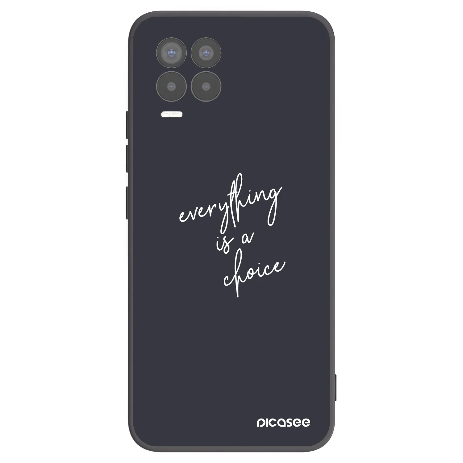 Picasee silikonowe czarne etui na Realme 8 4G - Everything is a choice