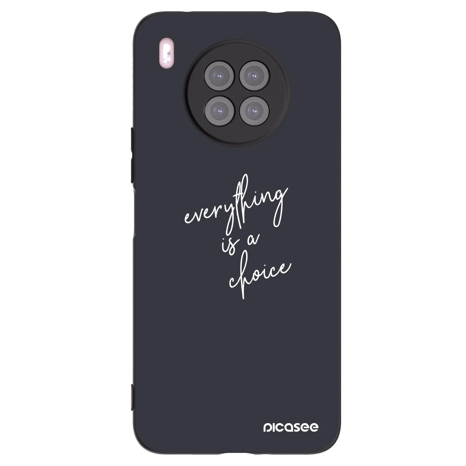 Picasee silikonowe czarne etui na Huawei Nova 8i - Everything is a choice
