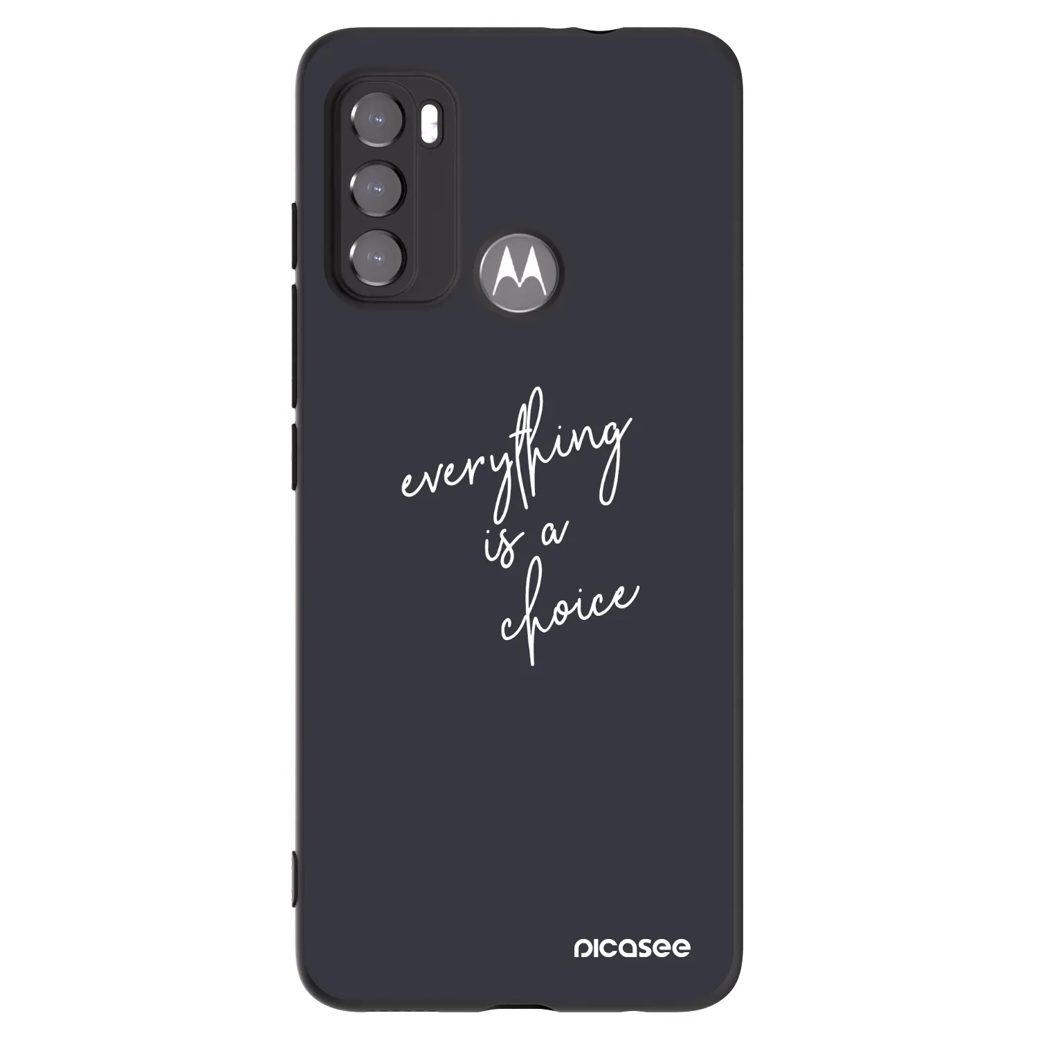 Picasee silikonowe czarne etui na Motorola Moto G60 - Everything is a choice
