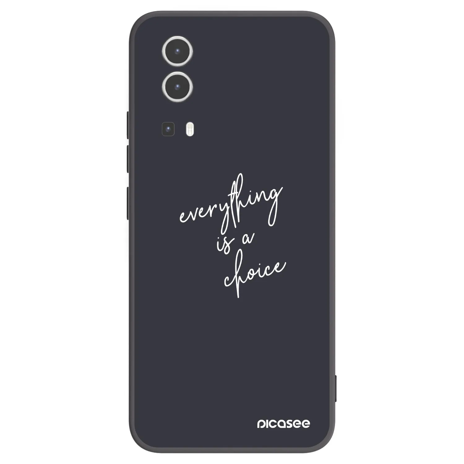 Picasee silikonowe czarne etui na Vivo Y72 5G - Everything is a choice
