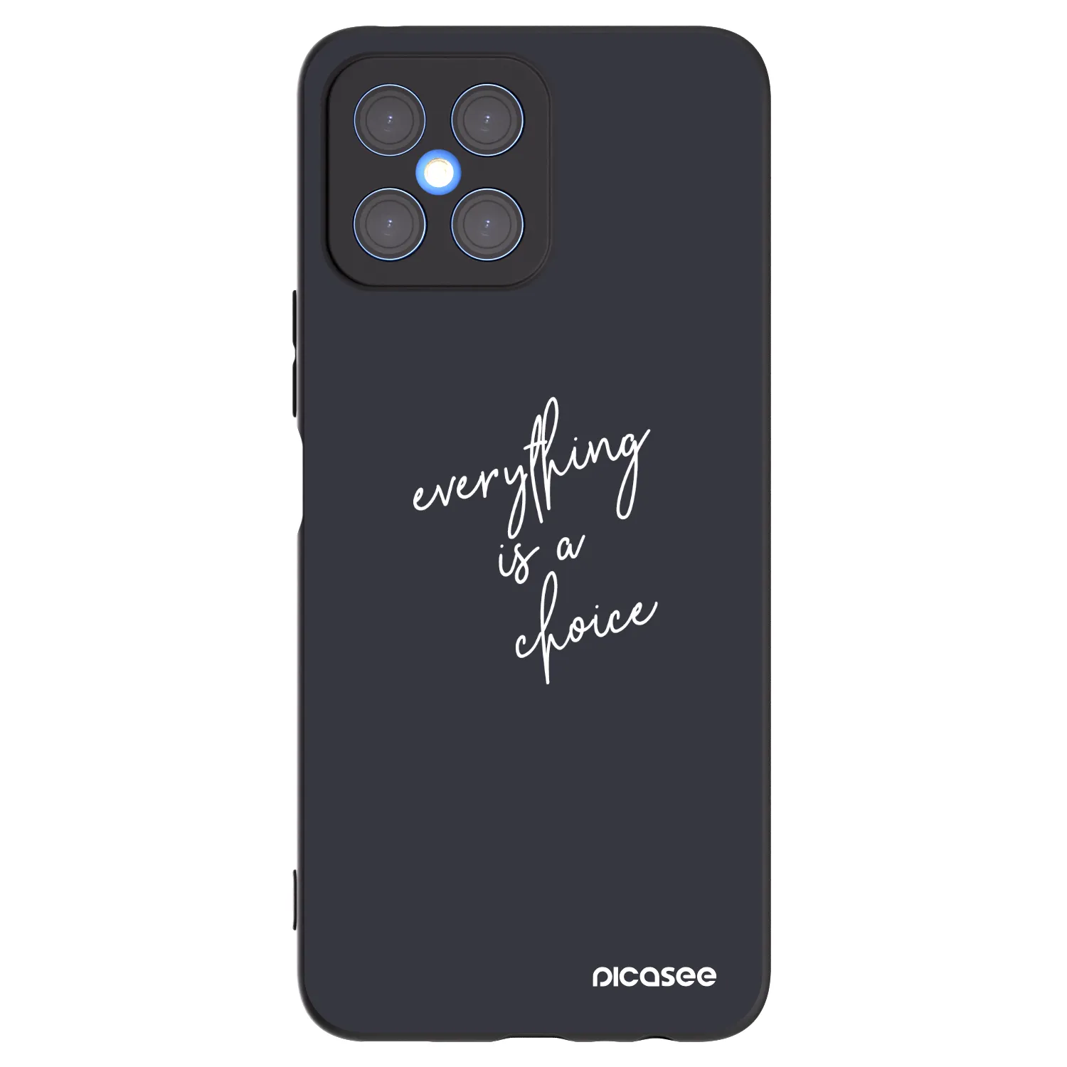 Picasee silikonowe czarne etui na Honor X8 4G - Everything is a choice