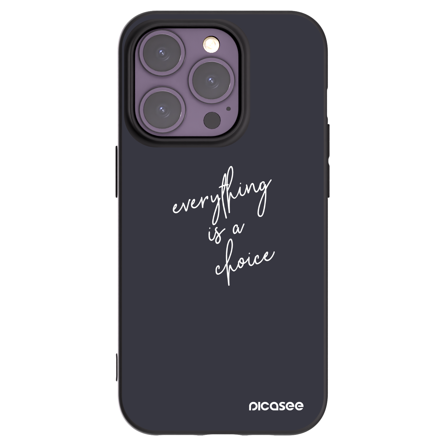 Picasee silikonowe czarne etui na Apple iPhone 14 Pro - Everything is a choice